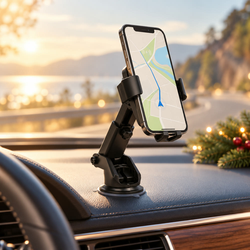 Wireless Charging Car Mount in use