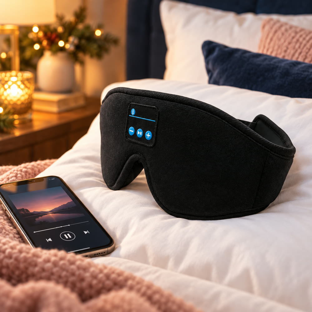 Bluetooth Sleep Mask in use